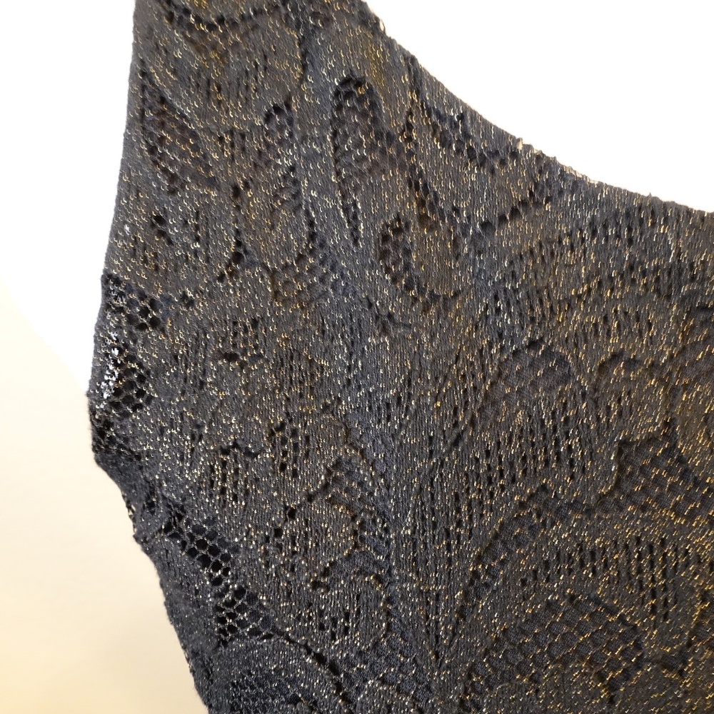 Soprano Black and Gold Lace fit and flare dress - Picture 2 of 9